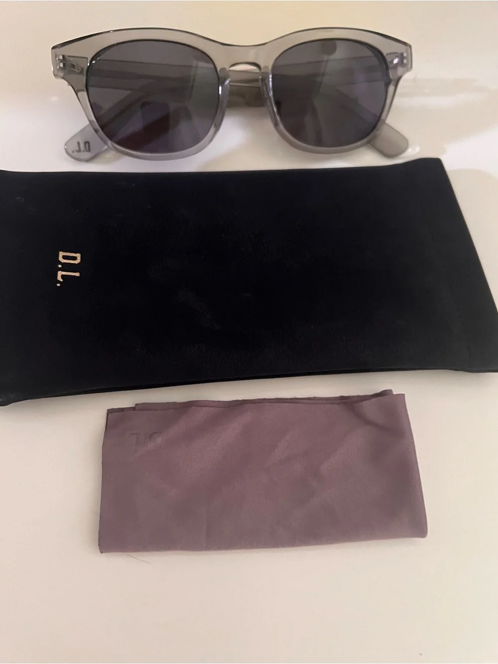 D.L. Eyewear Gray Wayfarer-style Sunglasses